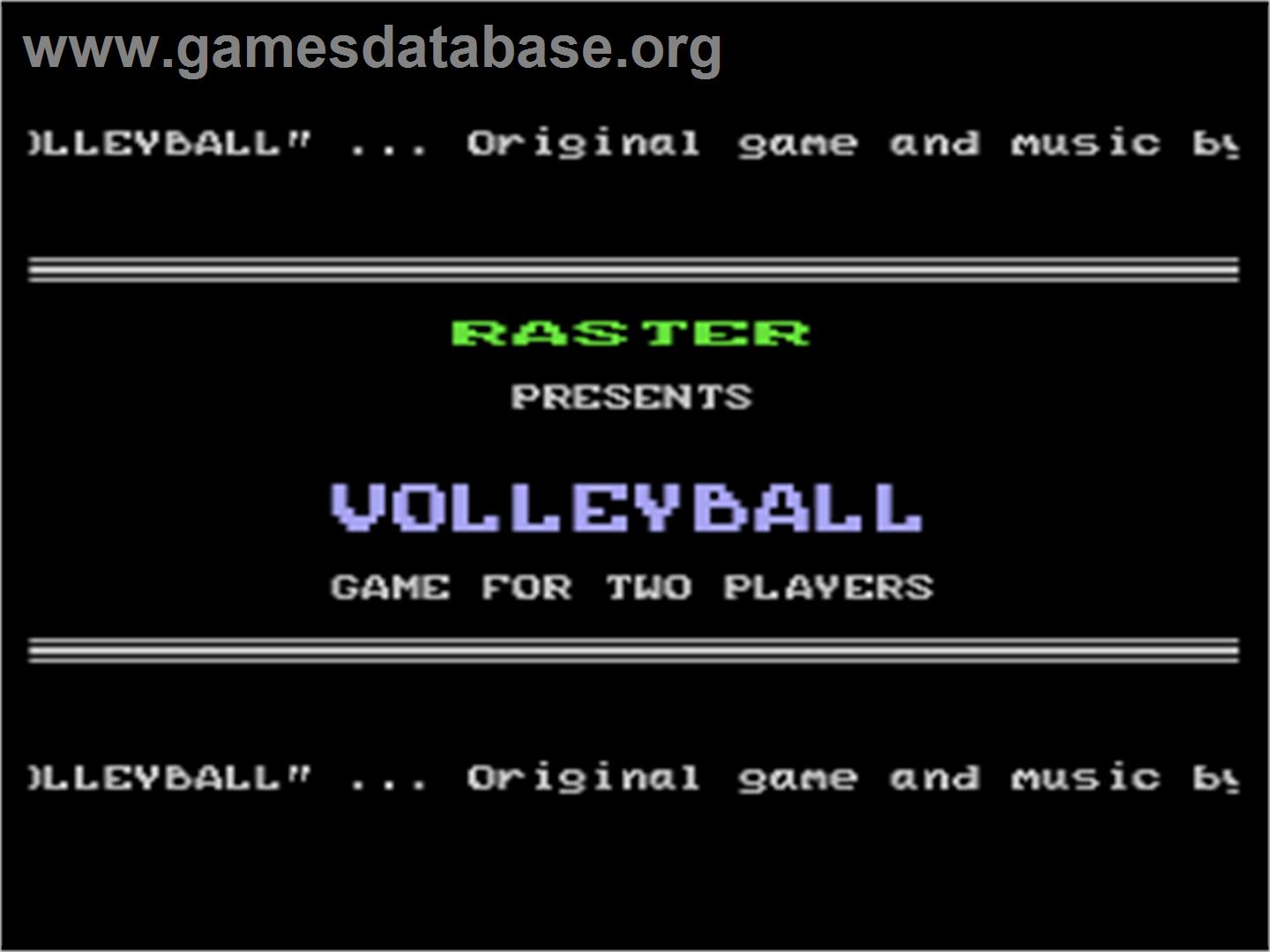 Volleyball - Atari 8-bit - Artwork - Title Screen