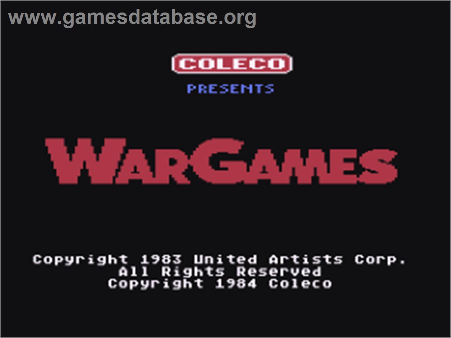 Wargames - Atari 8-bit - Artwork - Title Screen