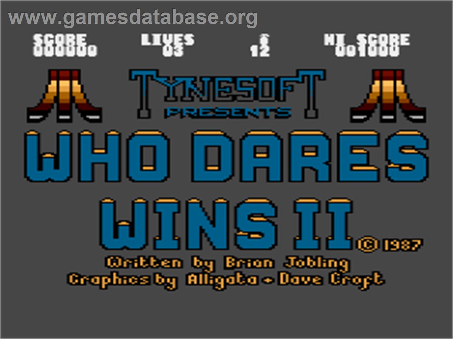 Who Dares Wins 2 - Atari 8-bit - Artwork - Title Screen