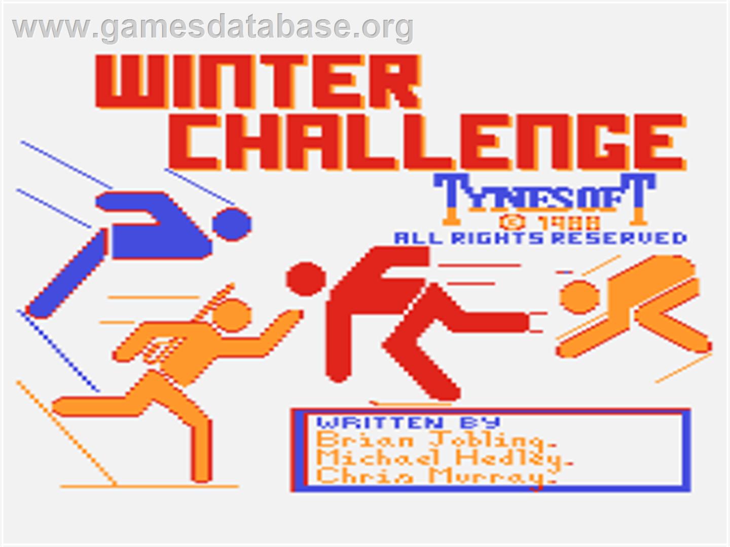 Winter Challenge: World Class Competition - Atari 8-bit - Artwork - Title Screen