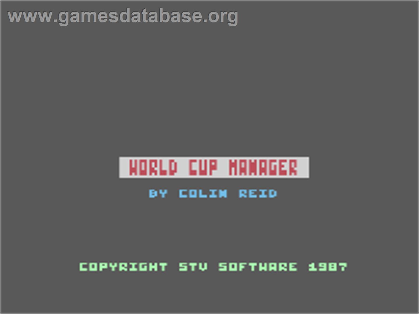 World Cup Manager - Atari 8-bit - Artwork - Title Screen