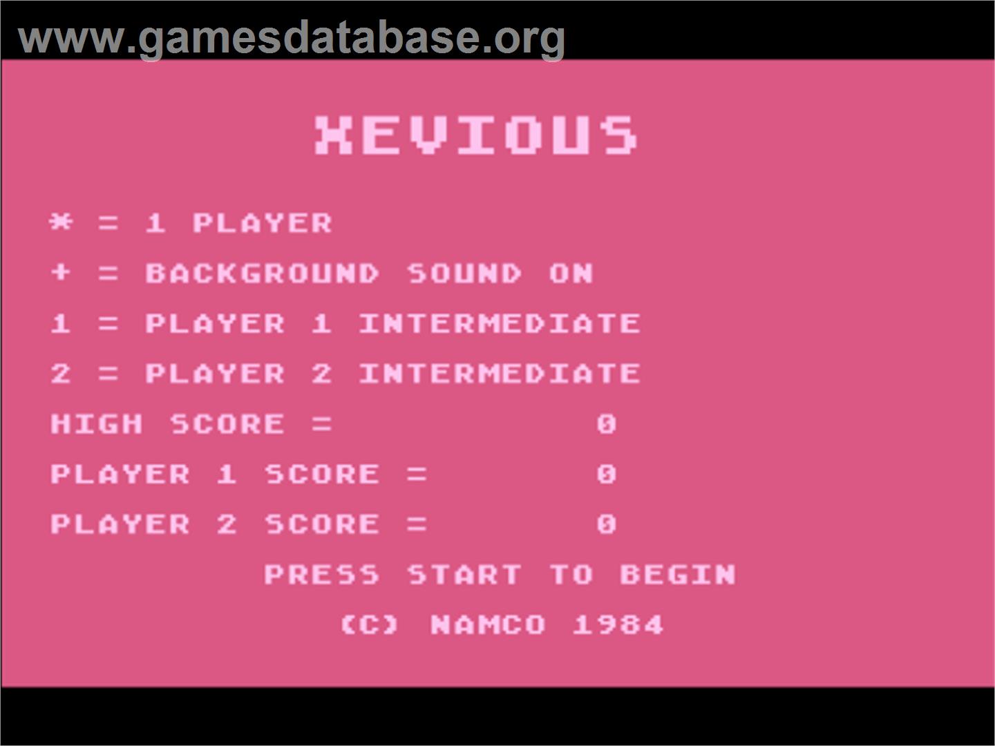 Xevious - Atari 8-bit - Artwork - Title Screen
