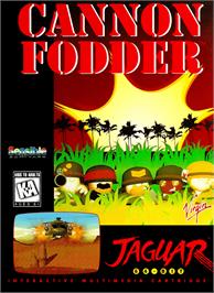 Box cover for Cannon Fodder on the Atari Jaguar.