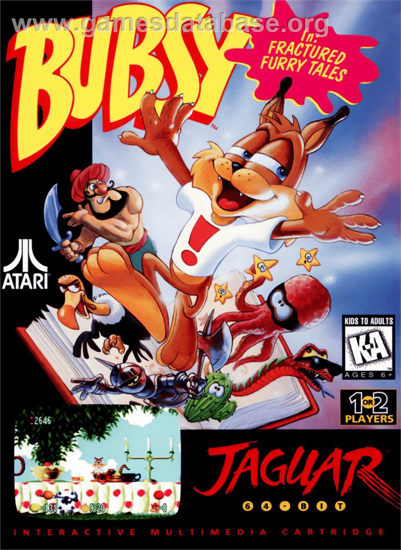 Bubsy In - Fractured Furry Tales - Atari Jaguar - Artwork - Box