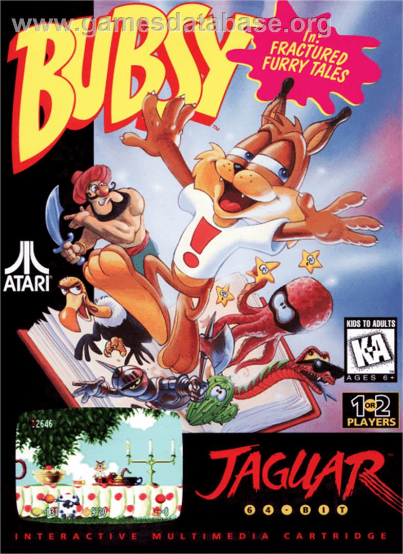 Bubsy in Fractured Furry Tales - Atari Jaguar - Artwork - Box