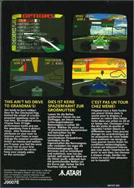 Box back cover for Checkered Flag on the Atari Jaguar.