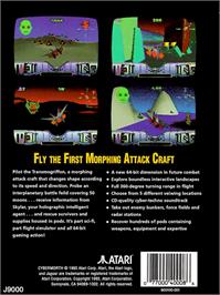 Box back cover for Cybermorph on the Atari Jaguar.