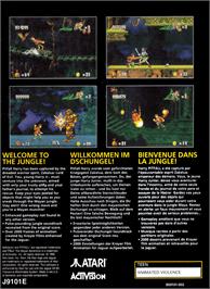 Box back cover for Pitfall - The Mayan Adventure on the Atari Jaguar.