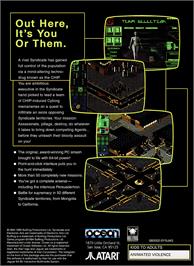 Box back cover for Syndicate on the Atari Jaguar.