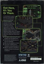 Box back cover for Syndicate on the Atari Jaguar.