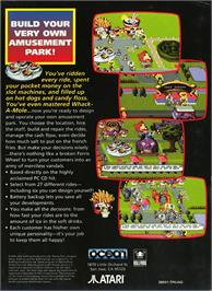 Box back cover for Theme Park on the Atari Jaguar.