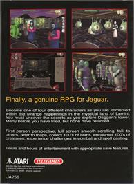 Box back cover for Towers 2 - Plight Of The Stargazer on the Atari Jaguar.