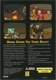 Box back cover for Wolfenstein 3D on the Atari Jaguar.