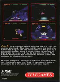 Box back cover for Zero 5 on the Atari Jaguar.