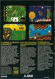 Box back cover for Zool 2 on the Atari Jaguar.