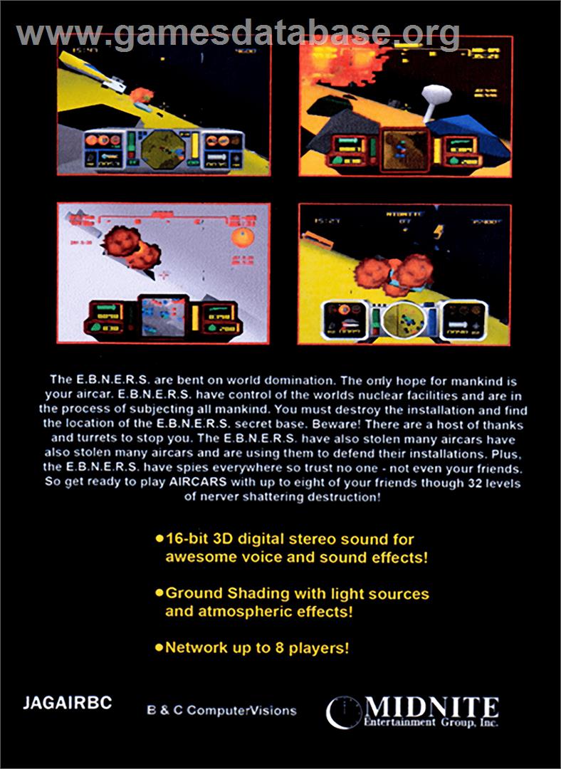 Aircars - Atari Jaguar - Artwork - Box Back