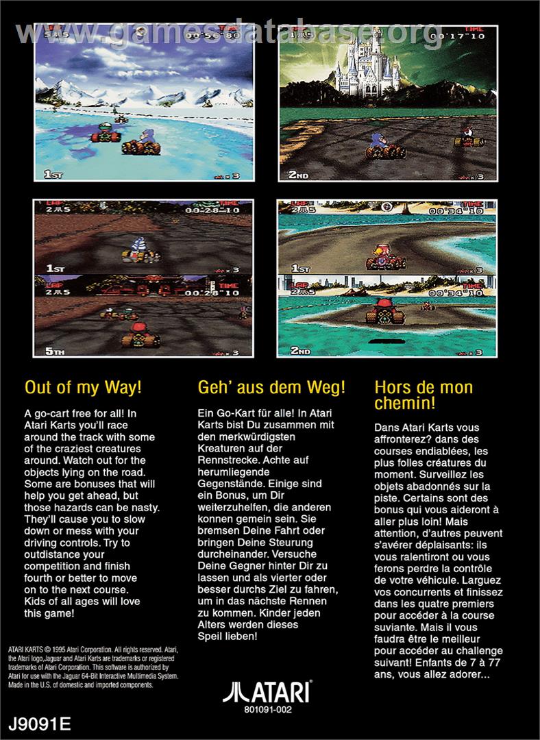 Atari Karts - Atari Jaguar - Artwork - Box Back