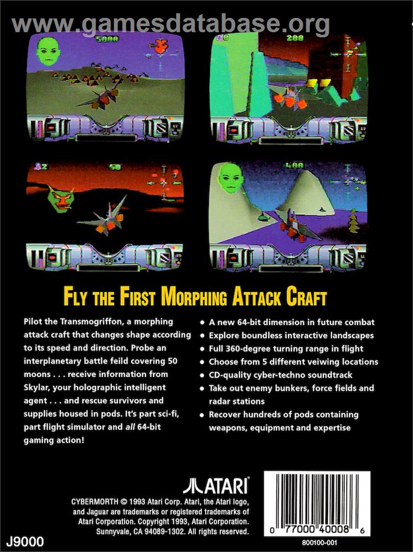 Cybermorph - Atari Jaguar - Artwork - Box Back