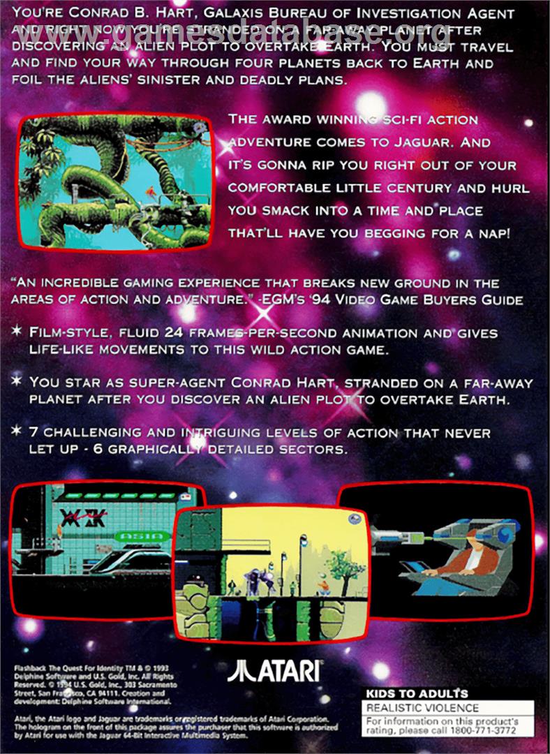 Flashback - Atari Jaguar - Artwork - Box Back