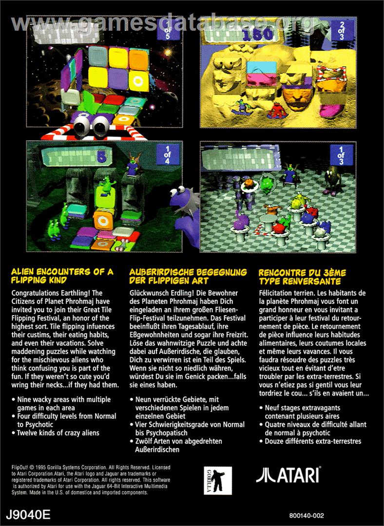 Flipout! - Atari Jaguar - Artwork - Box Back