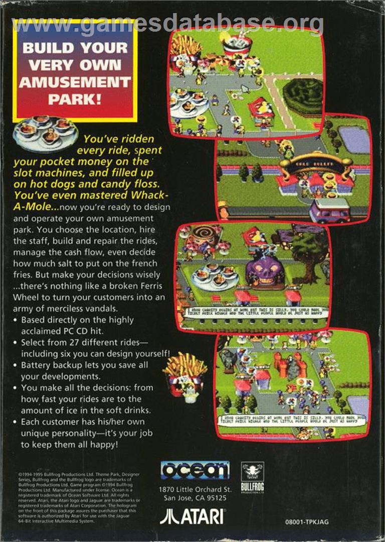 Theme Park - Atari Jaguar - Artwork - Box Back