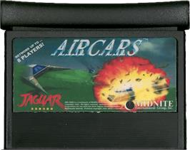 Cartridge artwork for Aircars on the Atari Jaguar.