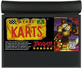 Cartridge artwork for Atari Karts on the Atari Jaguar.