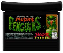 Cartridge artwork for Attack of the Mutant Penguins on the Atari Jaguar.