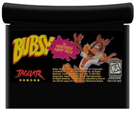 Cartridge artwork for Bubsy in Fractured Furry Tales on the Atari Jaguar.