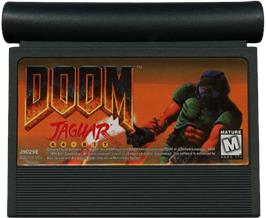 Cartridge artwork for Doom on the Atari Jaguar.