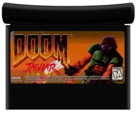 Cartridge artwork for Doom on the Atari Jaguar.