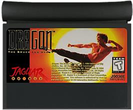 Cartridge artwork for Dragon - The Bruce Lee Story on the Atari Jaguar.