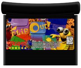 Cartridge artwork for FlipOut on the Atari Jaguar.