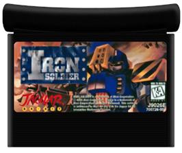 Cartridge artwork for Iron Soldier on the Atari Jaguar.