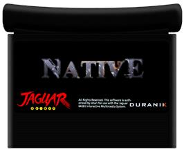 Cartridge artwork for Native on the Atari Jaguar.