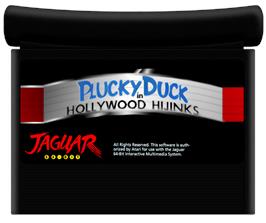 Cartridge artwork for Plucky Duck in Hollywood Hijinks on the Atari Jaguar.