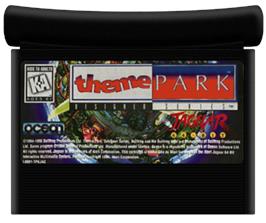 Cartridge artwork for Theme Park on the Atari Jaguar.