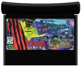 Cartridge artwork for Val d'Isère Skiing and Snowboarding on the Atari Jaguar.