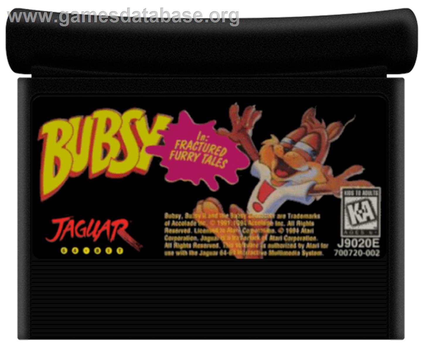 Bubsy in Fractured Furry Tales - Atari Jaguar - Artwork - Cartridge