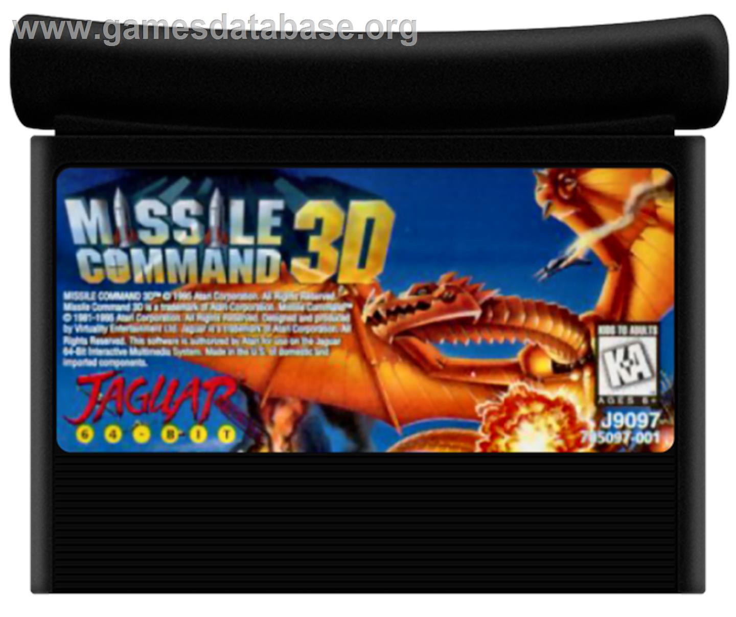 Missile Command 3D - Atari Jaguar - Artwork - Cartridge