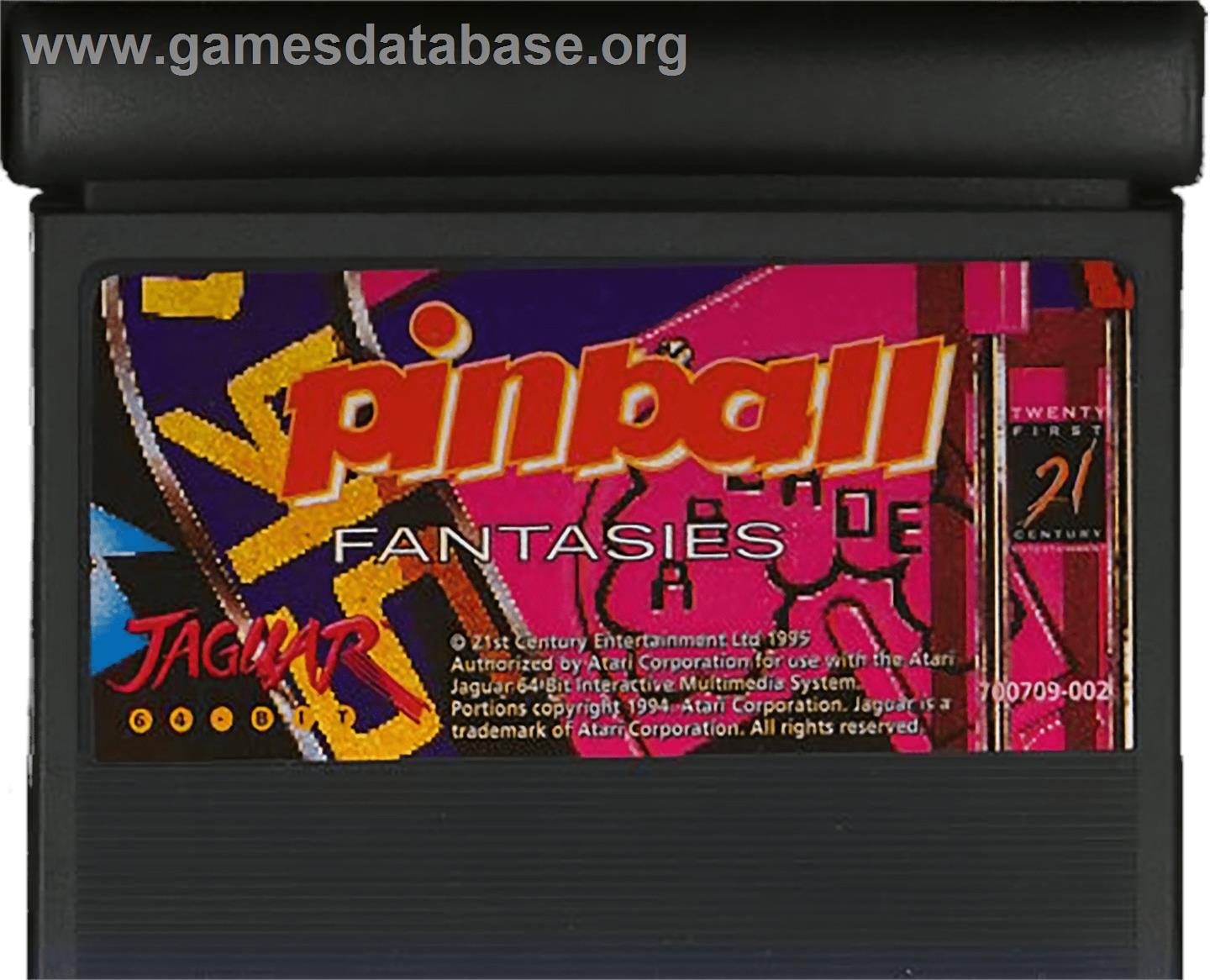 Pinball Fantasies - Atari Jaguar - Artwork - Cartridge