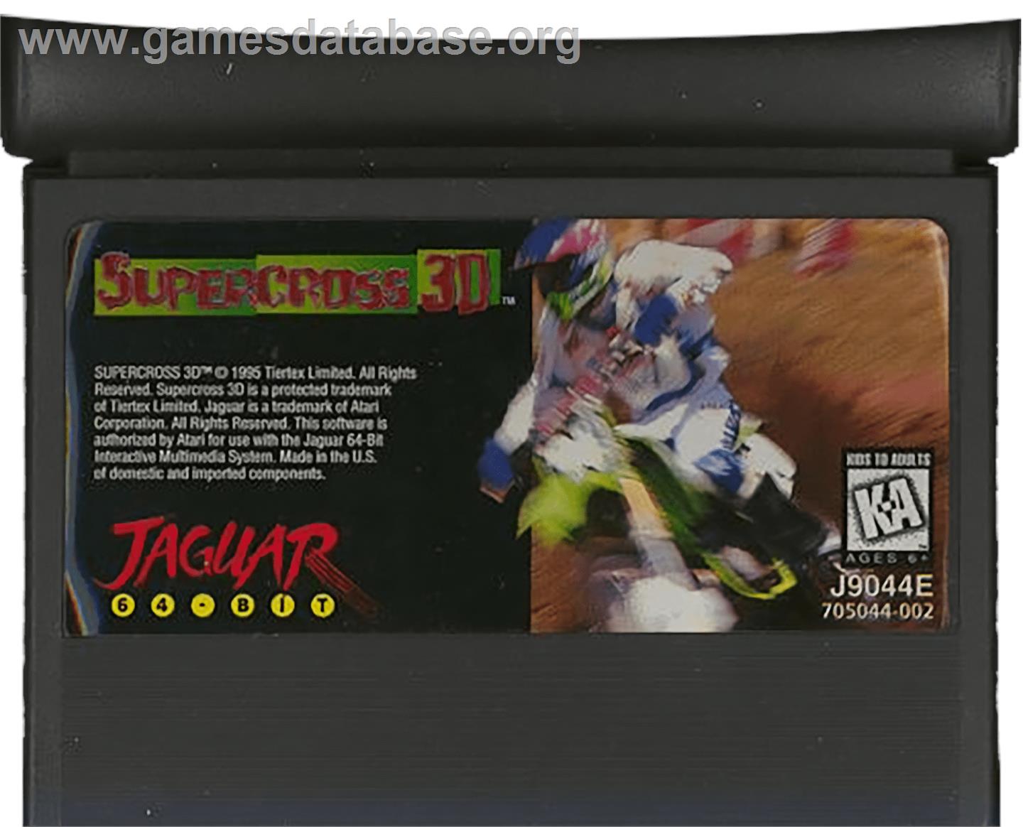 Supercross 3d - Atari Jaguar - Artwork - Cartridge