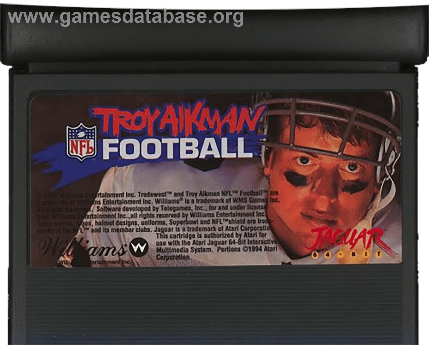 Troy Aikman Nfl Football - Atari Jaguar - Artwork - Cartridge