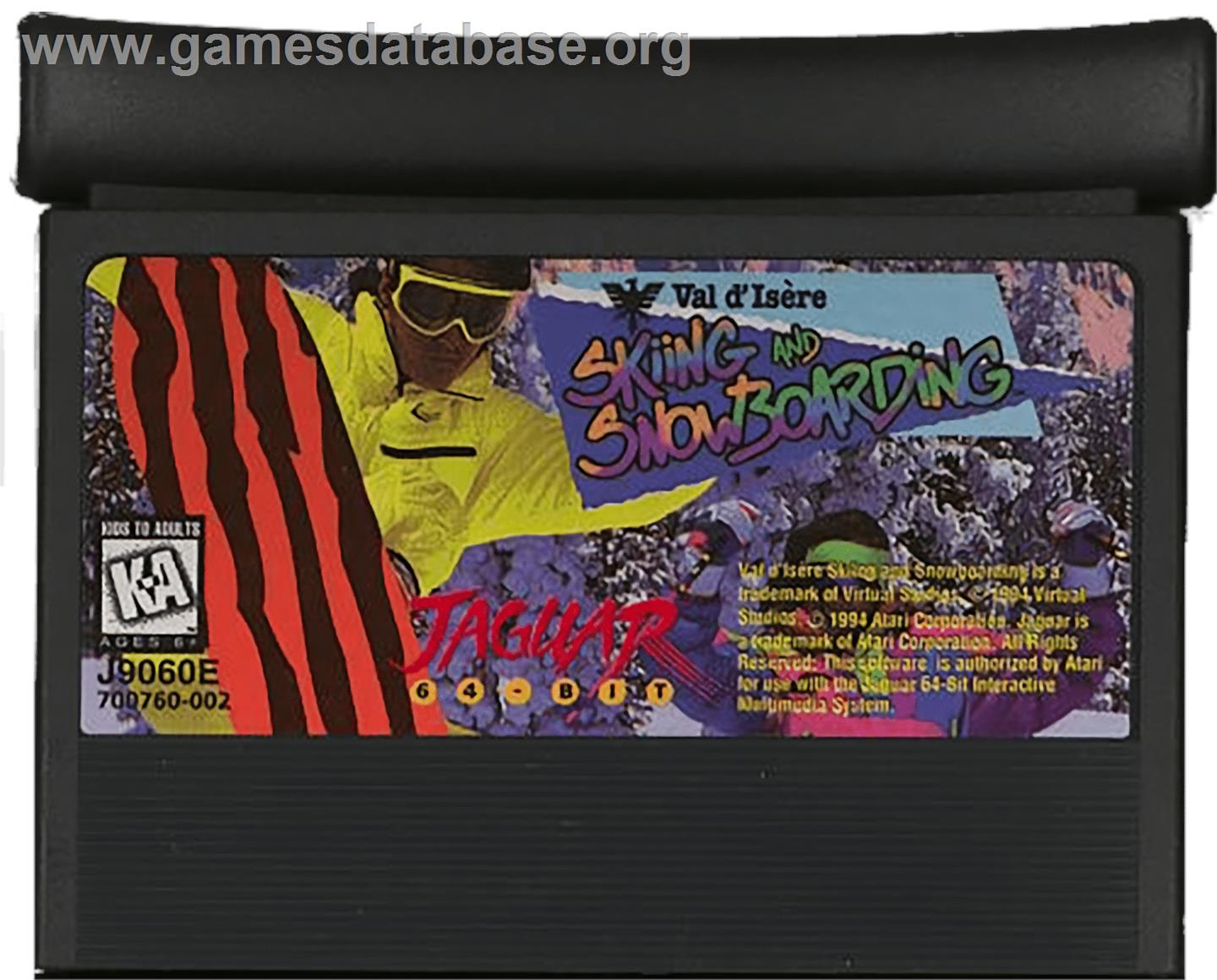 Val D'isere Skiing And Snowboarding - Atari Jaguar - Artwork - Cartridge