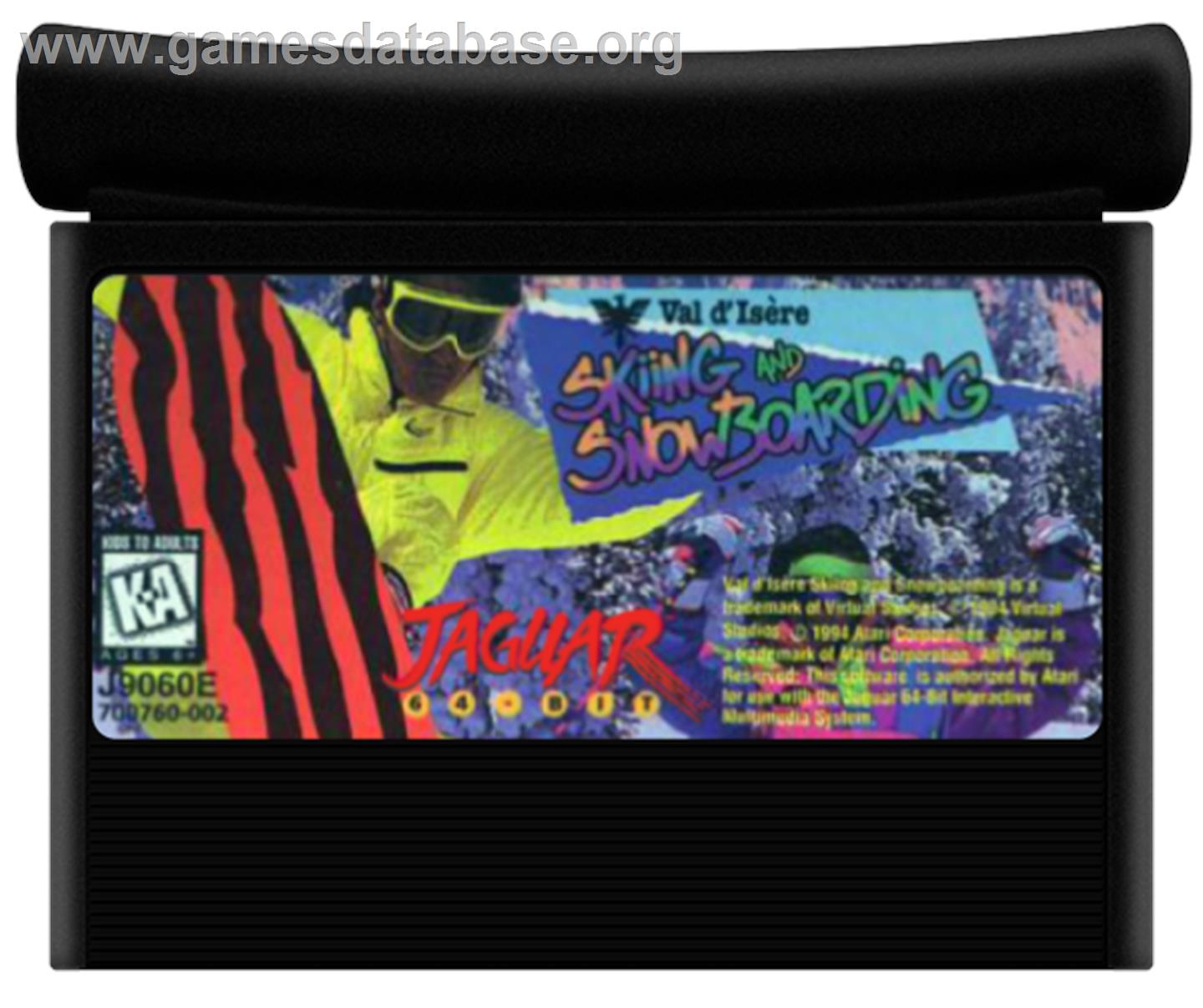 Val d'Isère Skiing and Snowboarding - Atari Jaguar - Artwork - Cartridge