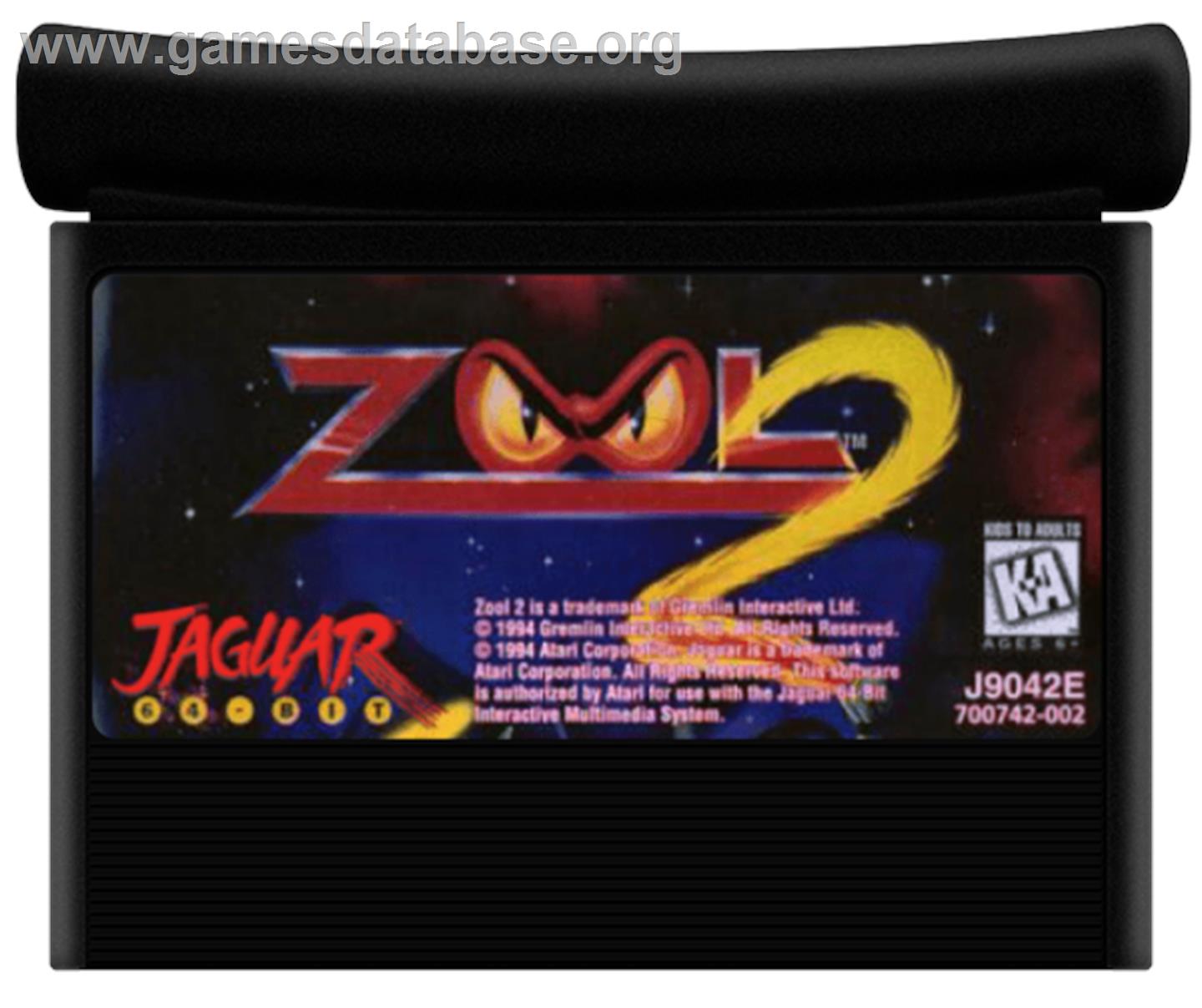 Zool 2 - Atari Jaguar - Artwork - Cartridge