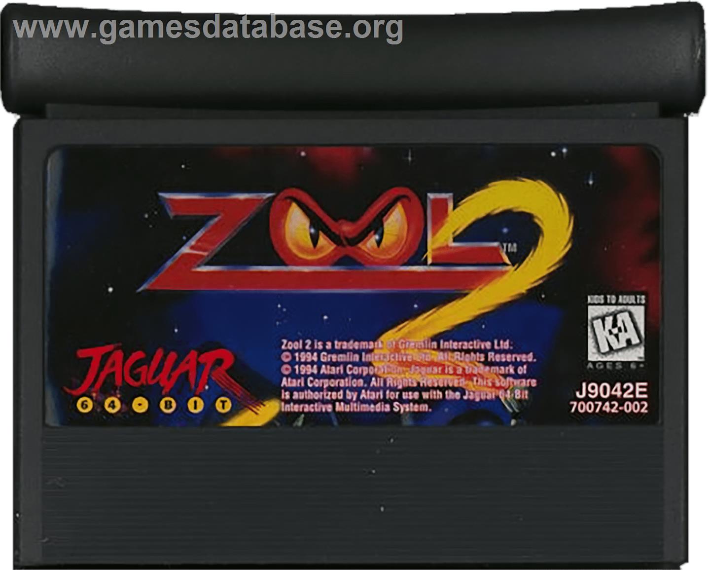 Zool 2 - Atari Jaguar - Artwork - Cartridge