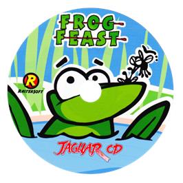 Top of cartridge artwork for Frog Feast on the Atari Jaguar.