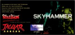 Top of cartridge artwork for Skyhammer on the Atari Jaguar.
