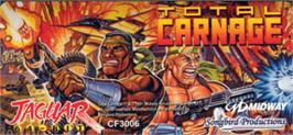 Top of cartridge artwork for Total Carnage on the Atari Jaguar.